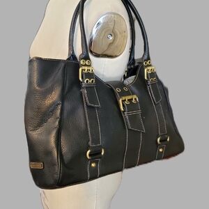 Tommy Hilfiger Black Leather Tote Bag